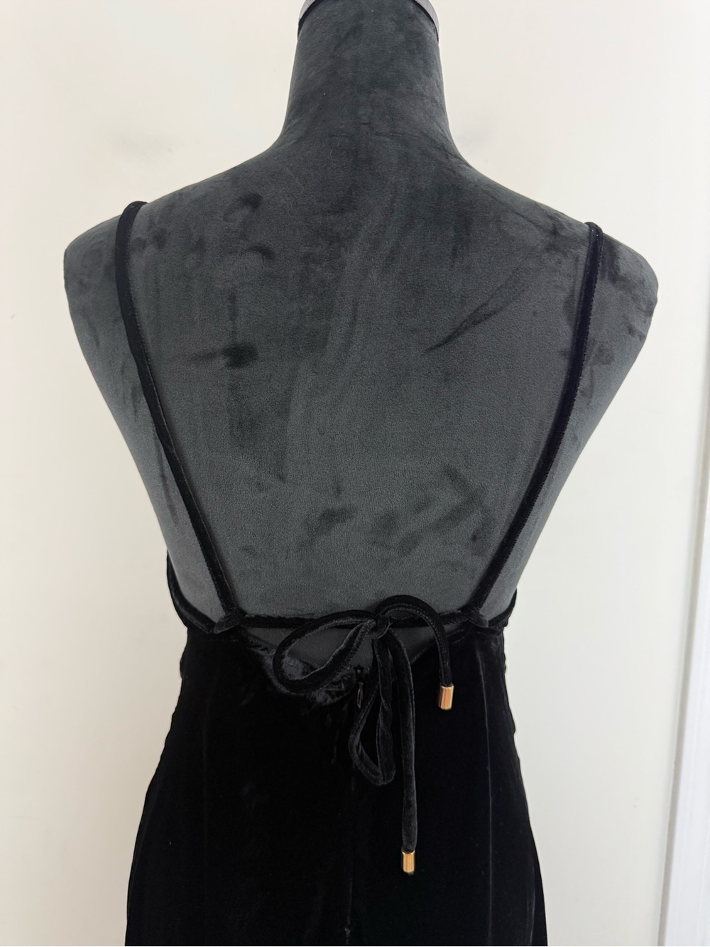 Farm Rio Richelieu Midi Slip Dress Size S Black Velvet Lace Whimsigoth Evening - Picture 8 of 15
